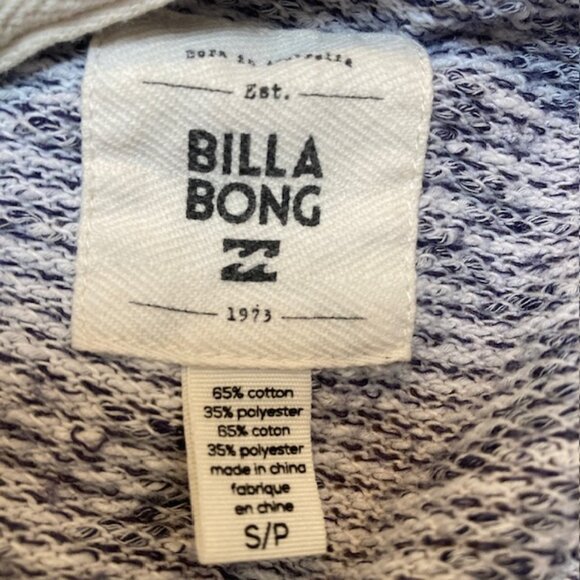 Billabong Blue and White Pullover Hoodie size S - Picture 3 of 6